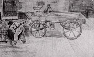 Two Men With A Four-wheeled Wagon — Vincent Willem Van Gogh, Early Post-impressionism