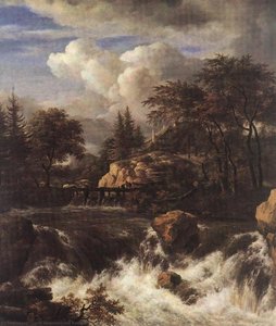 Waterfall in a Rocky Landscape