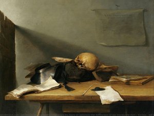 Vanitas - Sill Life With Books And Skull — Jan Davidszoon De Heem Or Johannes De Heem Or Johannes Van Antwerpen Or Jan Davidsz De Hem