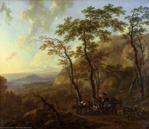 Mountainous Landscape With Muleteers — Nicolaes Pietersz Berchem