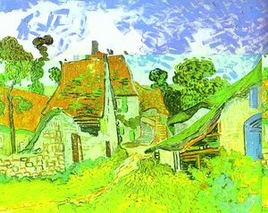 Village Street In Auvers. Auvers-sur-oise — Vincent Willem Van Gogh, Post-impressionism