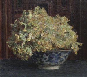 Cowslips In A Blue And White Bowl — Theodore Blake Wirgman