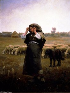 Shepardess And Her Flock — Daniel Ridgway Knight