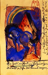Horse And House With Rainbow — Franz Marc