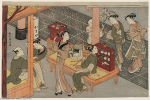 Osen At The Kagiya Teahouse — Suzuki Harunobu