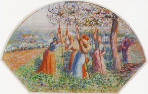 Peasants Planting Pea Sticks (also Known As Peasants Planting In The Field) — Camille Pissarro