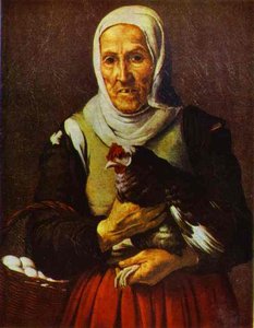 Old Woman With A Hen — Bartolomé Esteban Murillo