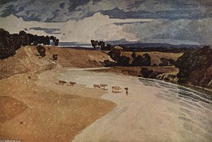 River Landscape With Cattle Herd — John Sell Cotman