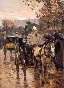 Fiacre, Rue Bonaparte — Frederick Childe Hassam
