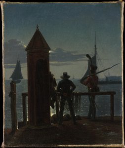 View From The Citadel Ramparts In Copenhagen By Moonlight — Martinus Christian Wesseltoft Rørbye