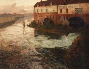 Old Factory On The Somme (evening) — Frits Thaulow