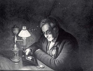 James Peale (the Lamplight Portrait), (painting) — Charles Willson Peale, Realism