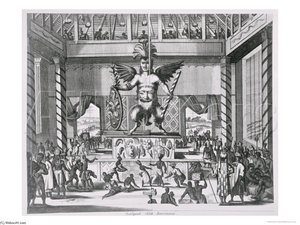 Mexican God Huitzilopochtli From Montanus De Niewe En Onbekende Weereld — Jacob Van Meurs