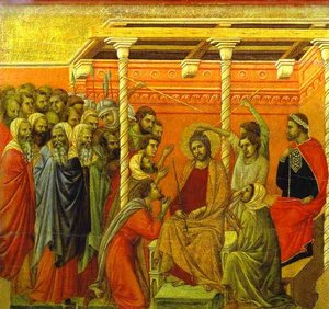 Maestó (back, Central Panel), The Crown Of Thorns — Duccio Di Buoninsegna, Gothic Art