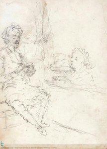 A Sketch Of A Man Writing A Letter — Raja Ravi Varma
