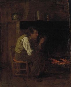 Maine Interior (man With Pipe) — Jonathan Eastman Johnson