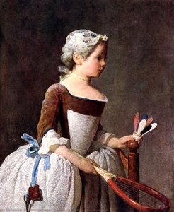 Girl With Racket And Shuttlecock — Jean-baptiste-siméon Chardin