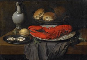 Still Life with lobster and oysters