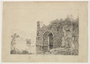 Ruins With Arch By River — Thomas Cole, Hudson River School