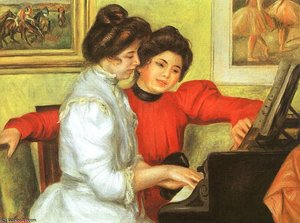 Yvonne ^ Christine Lerolle Playing The Piano, O — Pierre-auguste Renoir, Impressionism