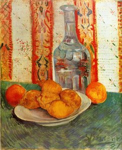 Still Life With Decanter And Lemon On A Plate — Vincent Willem Van Gogh, Post-impressionism