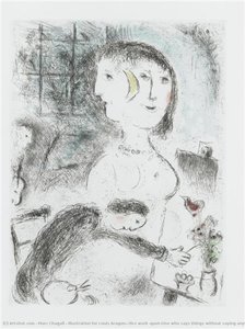 Illustration For Louis Aragon's Work "one Who Says Things Without Saying Anything" — Marc Chagall, Surrealist Expressionism