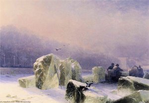 Ice Breakers On The Frozen Neva In St. Petersburg — Ivan Konstantinovich Aivazovsky