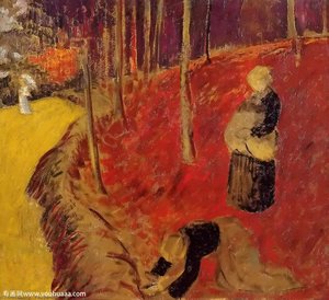 The Fern Harvesters In The Boid D'amour At Pont Aven — Paul Sérusier, Synthetism