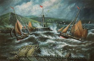 Trawlers Entering Aberystwyth — Alfred Worthington