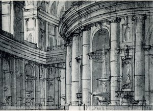 Construction Of The Temple Round Sketch Dekratsiyi — Pietro Di Gottardo Gonzaga