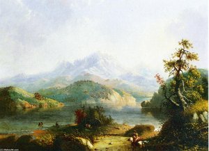 Rocky Mountain Scene, Wind River Mountains — Alfred Jacob Miller