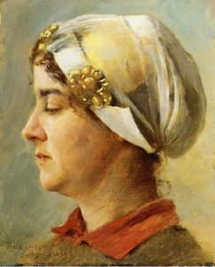 Woman With White Cap — Theodore Robinson