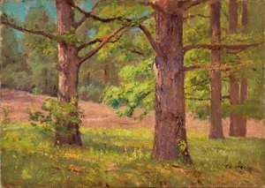 Between The Oak Trees (the Big Oaks) — Theodore Clement Steele
