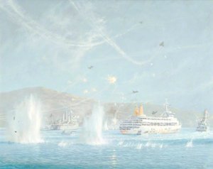 San Carlos Anchorage Under Attack, 'canberra' Survives The Day, 21 May 1982 — Rex Phillips
