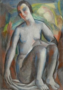 Female Nude With White Sheet — Armand Schonberger