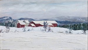 Farm In Asker, Winter — Gustav Wentzel