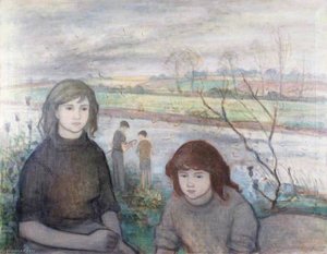 River Scene With Figures — Elinor Bellingham Smith