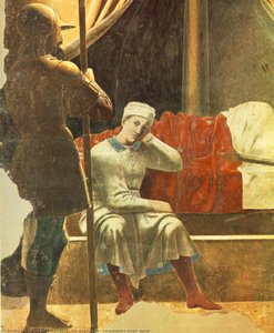 The Arezzo Cycle - Constantine's Dream (detail) — Piero Della Francesca, Early Renaissance