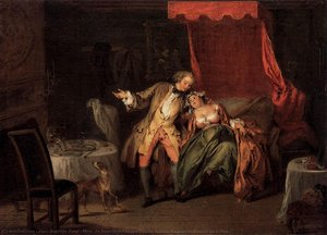 Mme. De Bouvillon Tempts Fate By Asking Ragotin To Search For A Flea — Jean-baptiste Pater, Rococo