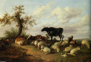 Cattle Sheep And Goats — Thomas Sidney Cooper