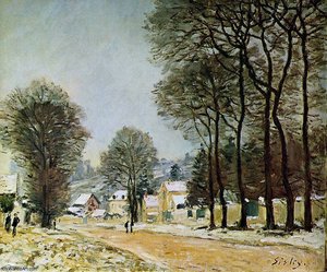 Louveciennes In The Snow Sun — Alfred Sisley