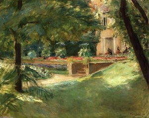 Terrace Overlooking The Flower Garden In Wannsee — Max Liebermann
