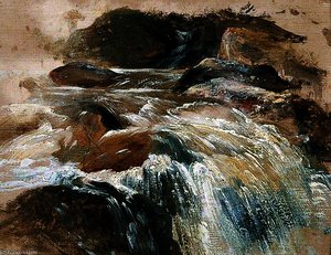 A Waterfall — William James Müller