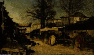 The Bazaar, Marseilles — Adolphe Joseph Thomas Monticelli
