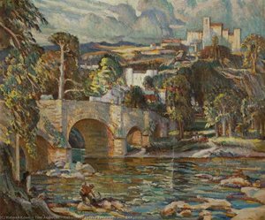 Fisherman, Upland Landscape with Bridge (2)