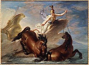 MINERVE ABREUVE SES CHEVAUX DANS L'OCEAN AU RETOUR D'UN COMBAT