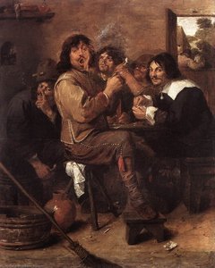 Smoking Men — Adriaen Brouwer, Baroque