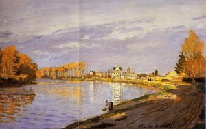 The Seine Near Bougival (detail) — Claude Monet