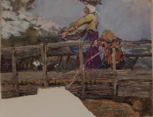 Two Figures on a Bridge