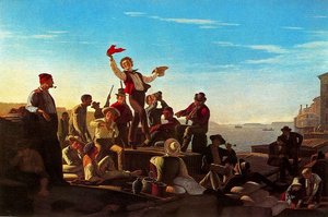 Jolly Flatboatmen In Port — George Caleb Bingham